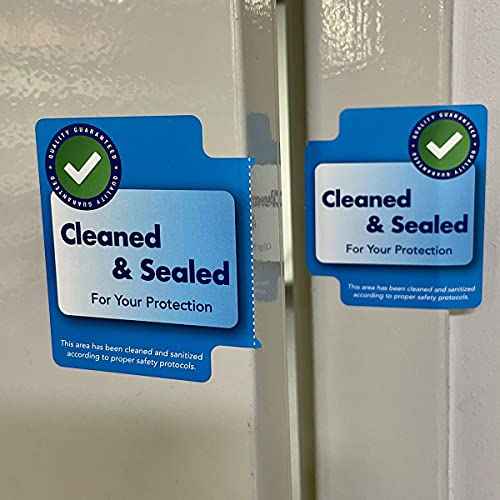 Cleaned and Sealed Tamper Door Seal Labels 2.875 x 5 Inch 500 Total Labels