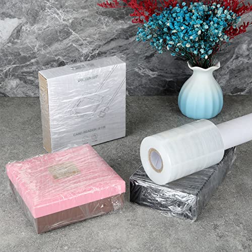 6 Pack Heavy Duty Stretch Wrap Film with Handle - 4 inch x 1000ft Industrial Shrink Wrap for Moving & Packing