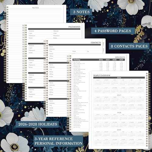 2026-2028 Monthly Planner/Calendar - January 2026 - December 2028, 9¡± ¡¿ 11¡±, 3 Year Monthly Planner 2026-2028, 36-Month Calendar with Tabs,Inner Pocket, Twin-wire Binding, Enterprise