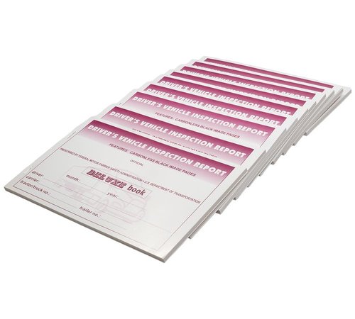Mytee Products Driver’s Vehicle Inspection Report Book (31 Sets of Forms) for Truck Drivers - 5-1/2" x 8-1/2", Carbonless 2-Ply, Pre-Trip Inspection Book Meets FMCSR Requirements & DVIR (50 Pcs)