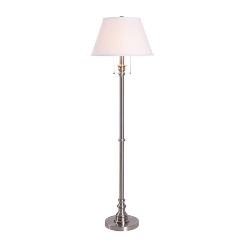 Kenroy Home 30438BS Spyglass Traditional Floor Lamp, Brushed Steel, 59.5 Inch Height, 17 Inch Width, 17 Inch Depth