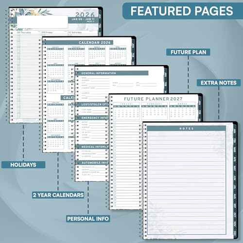 Ensight 2026 Appointment Book and Planner 8.5" x 11" Large Hourly Weekly Daily Schedule Planner with Tabs, 15 Minute Time Slots, Floral Calendar Organizer Jan 2026 ? Dec 2026 Appointment Book - Floral