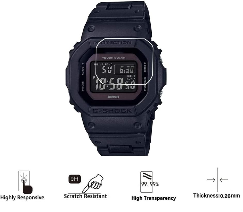 Zshion Tempered Glass Screen Protector - 9H Hardness, Scratch Resistant, Crystal Clear | 2 Pack for GW-B5600 Series