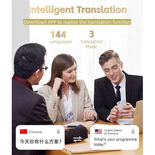 Yoidesu JR07 Language Translator Earbuds, BT 5.3 144 Languages Instant Voice Translator Device, Noise Cancellation Translator Earhooks HiFi Stereo Touch Control Headphones (Black)