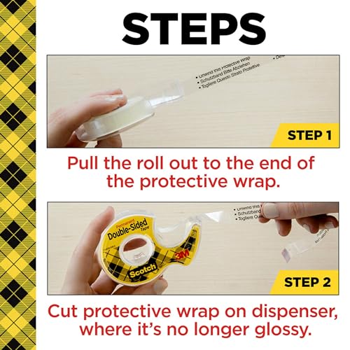 Scotch Double Sided Tape with Dispenser 0.5 in x 250 in - 1 Roll (Variation 1)