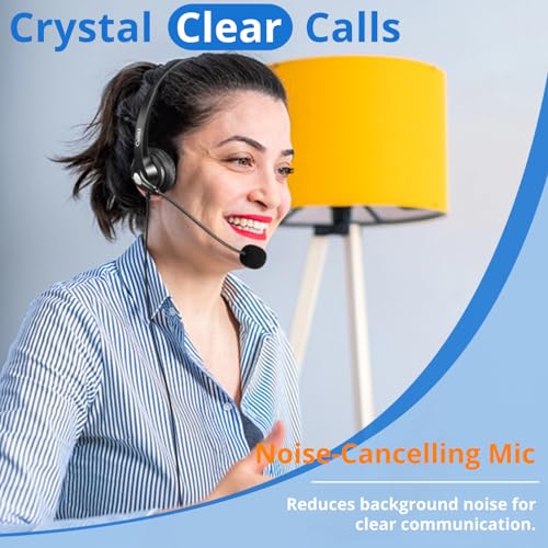 Callez RJ9 Phone Headset with Mic Noise Cancelling, Office Telephone Headset with Quick Disconnect Cord Compatible with Cisco IP Phones 7940 7941 7942 7945 7960 7962 7965 7821 7841 8811 8841 8845 8851