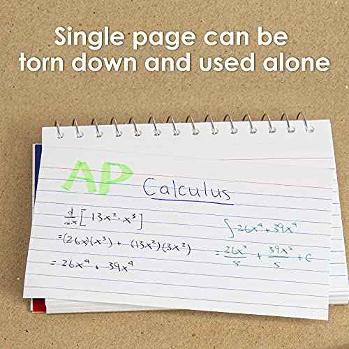 BAZIC Products Ruled Index Cards Book 3" X 5" 1800 Count, Spiral Bound Memo, White Flashcards, Ruled Lined Card for Learning Memory Reminder (50/Pack), 36-Packs