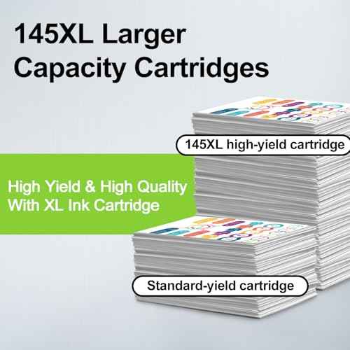 PG-145XL Black Ink Cartridges Combo Pack Replacement for Canon 145XL 145 PG 145 High Yield for PIXMA TS3110 iP2810 MG2410 MG2510 MG2910 MG3010 (2 Black)