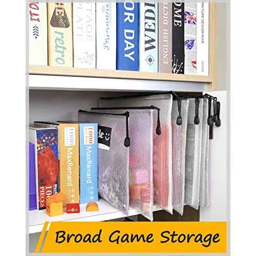 SUNEE Plastic Mesh Zipper Pouch 9.2x12.5 in (Black, 18 Packs),Extra Large Water-Resistant Zip Bag for School Office Supplies, Puzzles & Games Organizing Storage