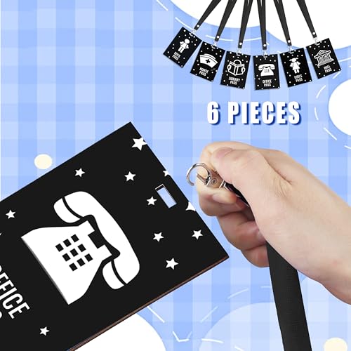 Classroom Hall Passes Set with Lanyards - Durable PVC Student Passes for School Bathroom Library Office Nurse