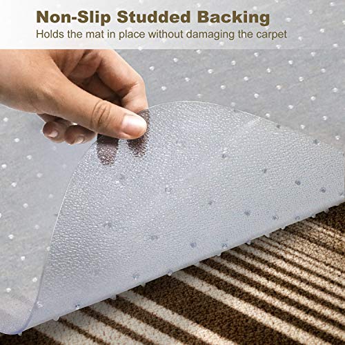 Kuyal 36" x 48" Office Chair Mat for Low/No-Pile Carpets - Transparent 2.2mm Thick