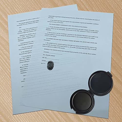 Black Fingerprint Ink Pad for Notary & Security ID - Portable Law Enforcement Stamp