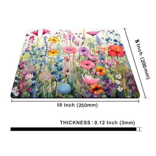Gorgeous Flowers Plants Mouse Pad,Pink Floral Rose Mouse Pads for Desk,Soft Computer Mouse Mat Cute Mousepad Cloth Computer Mouse Pads for Women,Square Waterproof Non-Slip Rubber Base MousePads