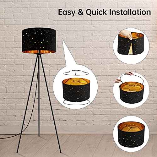 BoostArea Floor Lamp, Tripod Floor Lamp, 8W LED Bulb, Decorative Lamp Shade, Mid Century Standing Lamp for Living Room, Bedroom, Study Room and Office