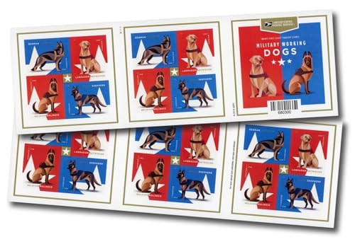 U.S. Military Working Dogs Postage Stamps Sheet of 20 Forever | Collectible