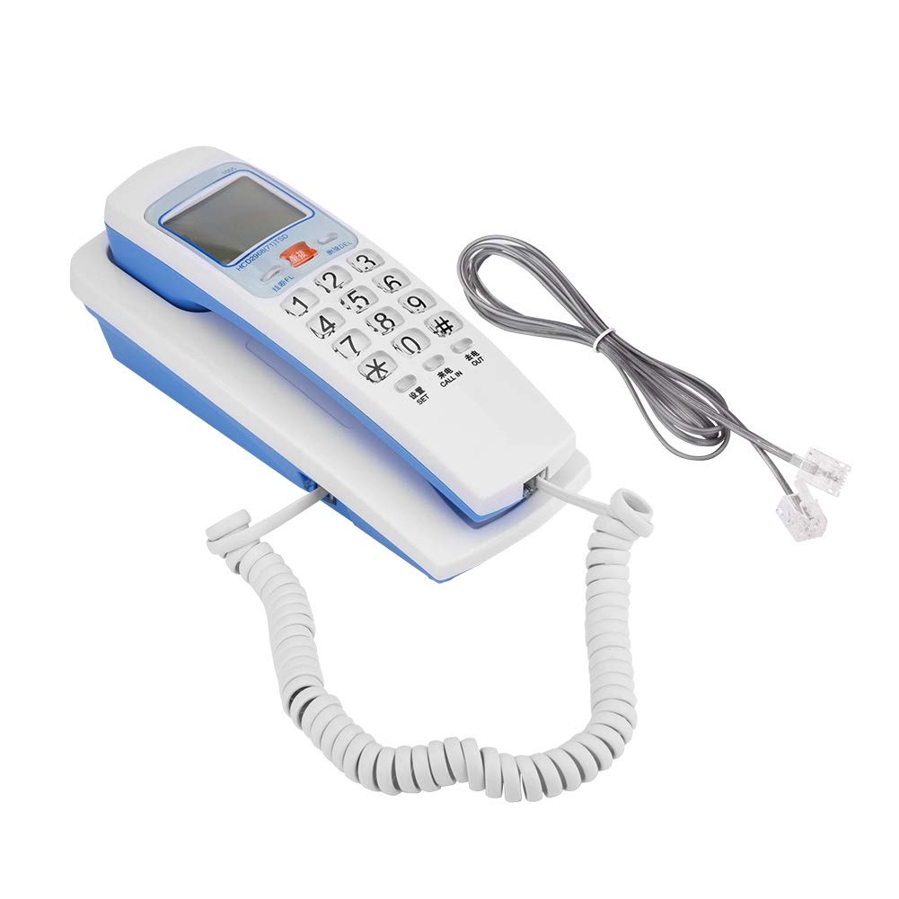 Corded Phone, /DTMF Caller ID Telephone Wall-Mounted Fixed Corded Phone Desk Put Landline Fashion Extension Telephone for Home (White)