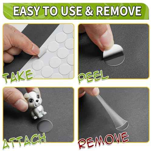 Piteno¢ç 350Pcs Double Sided Adhesive Dots, 0.8" Clear Removable Sticky Adhesive Mounting Putty, Waterproof No Trace Dots Adhesive Putty for Poster Picture Festival Decoration Museum (20mm)
