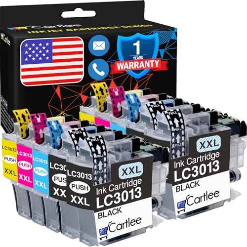 Cartlee 10-Pack Compatible Ink Cartridges Replacement for Brother LC3013 LC-3013 Ink Cartridges BK/C/M/Y LC3011 for Brother LC3011 LC 3013 Printer (4BK, 2x C/M/Y)