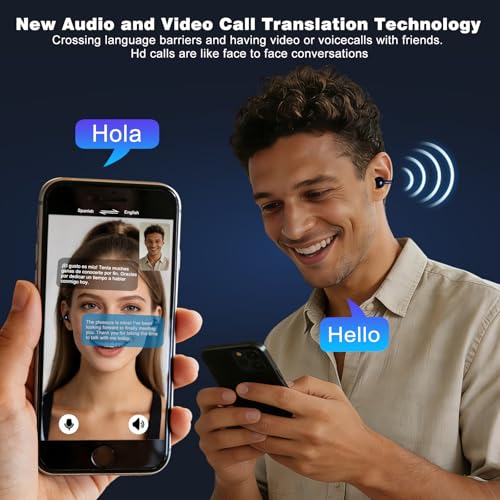 Wireless Bluetooth Translation Earbuds 164 Languages Real-Time Multilingual Headphones