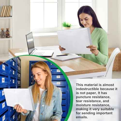 Dianelhall 100 Pcs Waterproof Expansion Envelopes, 12 x 16 Inch Tear Resistant Expandable Mailer Envelopes Hdpe Nonwoven Material Self Adhesive Closure for Secure Mailing Storage Document