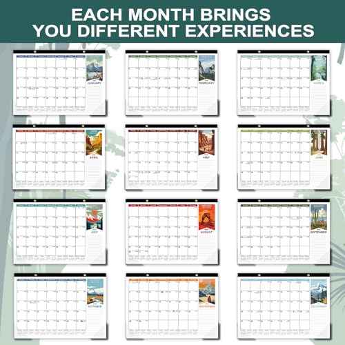 2026 Desk Calendar - Desk Calendar 2026 from Jan. 2026 - Dec. 2026, 17" x 12", 12 Months Large Monthly Calendar, Desk/Wall Calendar with Large Unruled Blocks and Julian Dates