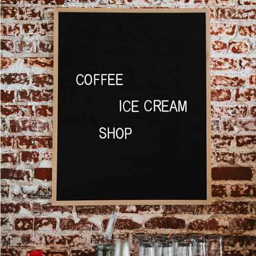 Large Felt Letter Board 24x30 Inch with 748 letters, Large Menu Board Letter, Felt Board Large Message Board, Changeable Letter Board Large Black Letter Board Sign Restaurant, Office, Oak Frame Letterboard
