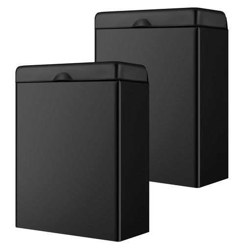 Tioncy 2 Pcs Sanitary Napkin Receptacle, Tampon Disposal Bin Wall Mounted Tampon Holder Stainless Steel Sanitary Napkin Disposal Bins for Home Office Public Restrooms Bathroom (Black)