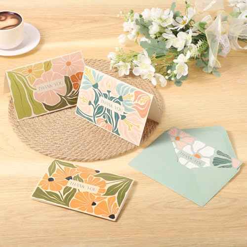 Thank You Cards with Envelopes, 36 Pack Thank You Cards Bulk with Envelopes & Stickers 4x6 Inch Greeting Card for Birthday, Wedding, Baby Shower, Graduation, Bridal Shower, Business