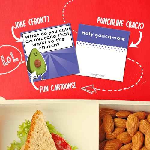 500 Joke Notes for Kids - Lunch Box Notes for Kids - Inspirational Motivational Notes for Children - Jokes and Puns for Boys and Girls - Great for Parties, Schools, Bake Sales, Picnics