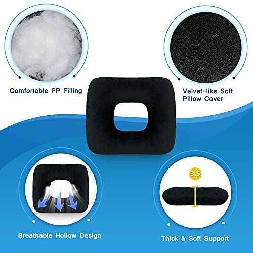 AOSSA Donut Pillow for Hemorrhoid, Tailbone, Sciatica Pain Relief, Butt Donut Seat Cushion, Doughnut Pillow for Sitting, Coccyx, Lower Back, Prostate ? Ideal for Wheelchair Car Gamer Office Chair