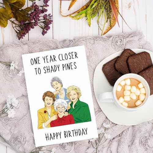Golden And Girls Birthday Card Gift For Best Friend Bestie Her, Funny 40th 50th 60th Getting Older Birthday Card for Mom Grandma Wife Sister Women