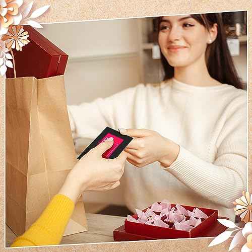 Uiifan 300 Pcs Window Gift Card Envelopes 4 x 2.8 Inch Gift Card Sleeves Mini Envelopes with Heart Shaped Clasp for Business Party Greeting Invitation(Black)