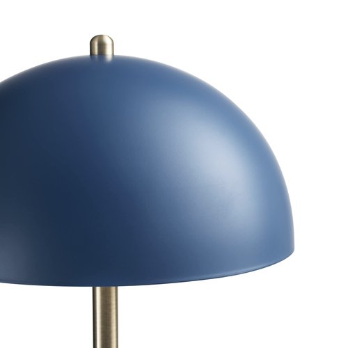 GLOBE Electric 52942 15" Blue Desk Lamp with Brass Accents, in-Line On/Off Rocker Switch, Ideal for Bedroom, Office Decor, Home Essentials, Reading Light, LED Bulb Compatible