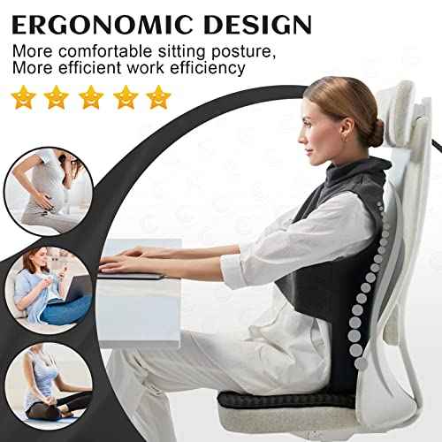 Gel Seat Cushion, for Long Sitting -Double Thick Gel Seat Cushion Breathable Honeycomb Chair Cushion with Non-Slip Cover for Office Chair Car, Wheelchair, Long Trips,Relief Sciatica Pain