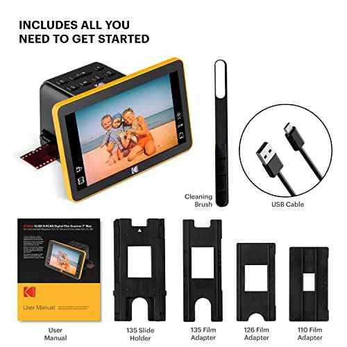Kodak Slide N Scan Max Digital Film Slide Scanner, Black/Yellow (RODFS70)