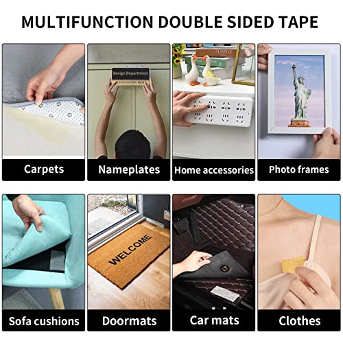Birllaid Double Sided Fabric Tape Heavy Duty 2in x 33ft / 1in x 33ft