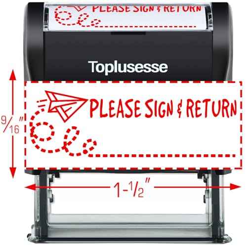 Please Sign and Return Stamp Self Inking Rubber Business Stamp Office Self Inking Return to Sender Message Stamp Office Supplies- Red Ink