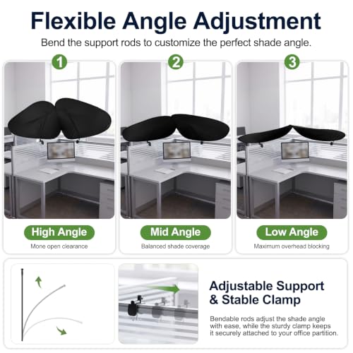 LOSADY Large Adjustable Office Cubicle Shade - Desk Privacy Canopy