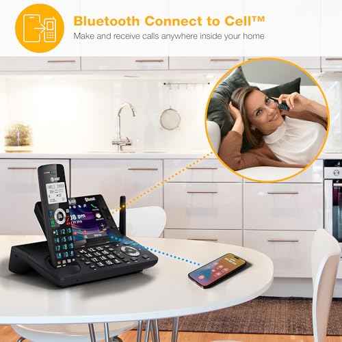 AT&T Additional Cordless Phone Handset with Long Range, Conference, Intercom, Speakerphone, One-Touch Call Block, Caller ID, Bluetooth Connect to Cell, Compatible with DLP73X90 Series: DLP70090