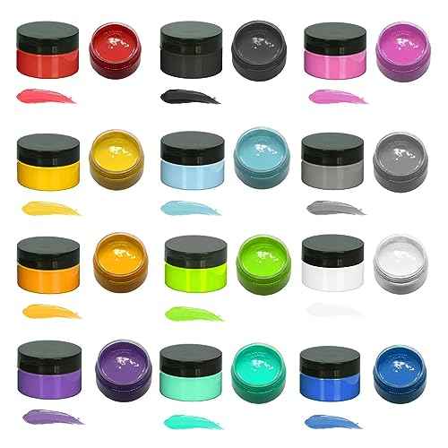 Chalk Paste Chalk Paste for Silk Screen Stencils .Screen Printing Ink £¬Pigment for Wood, T-Shirts, Fabric, Chalkboard DIY Home Decor (12 Bottles)