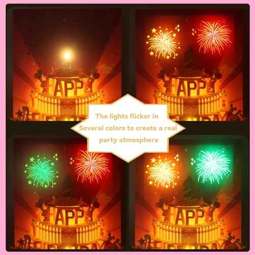 Musical Birthday Cards with Light and Music, Blowable, 3D Birthday Popup Cards for Men & Women? Plays Hit Song 'HAPPY Birthday' (pink)