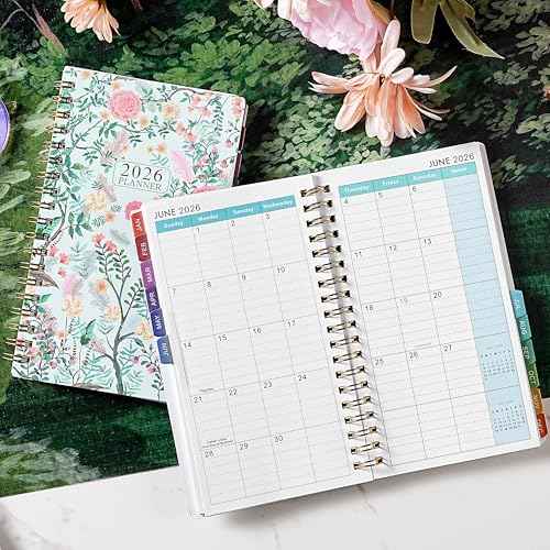 2026 Pocket Calendar - 2026 Pocket Planner for Purse, Jan. 2026 - Dec. 2026 Planner Weekly and Monthly, 4.1'' ¡¿ 6.8'', 12 Months Tabs, Strong Twin-wire Binding, Floral Cover