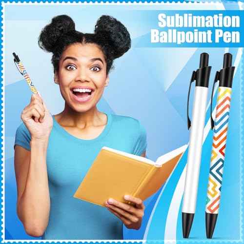48 PCS Sublimation Pens Blank Bulk Heat Transfer Pen Back to School Aluminum Customized Pen with Heat Shrink Wrap,Sublimation Ballpoint Pen Personalized Clip Pen for DIY School Office Supplies