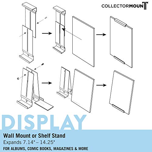 CollectorMount Comic Mount 5 Pack, Comic Book Shelf Stand or Wall Mount Display, Invisible and Adjustable