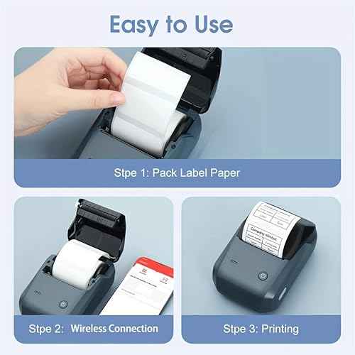 B1 Label Maker with 3Roll White Label Tapes,2 Inch Bluetooth Portable Label Printer with Auto Identification,Label Printer Machine with Tapes Easy to Use for Office, Home, Business