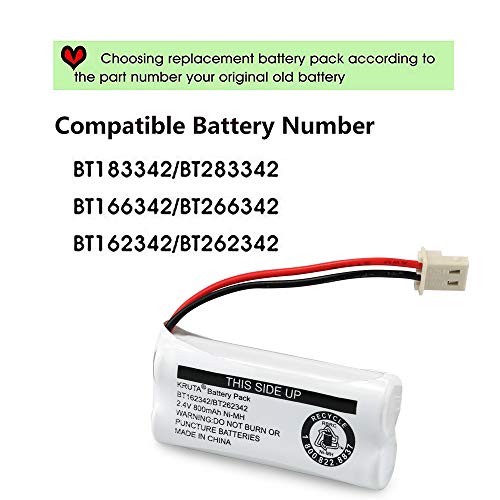 Kruta Pack of 2 AAA Cordless Phone Batteries for VTech & AT&T Models