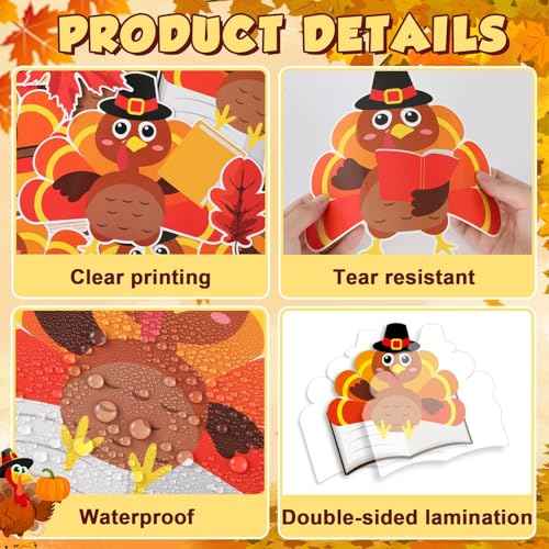 Thanksgiving Turkey Bulletin Board Classroom Decoration Fall Thanksgiving Turkey Reading Cutout Gobble Up A Good Book Bulletin Board Autumn Maple Leaves Cutouts for Home School Thankful Party Supplies