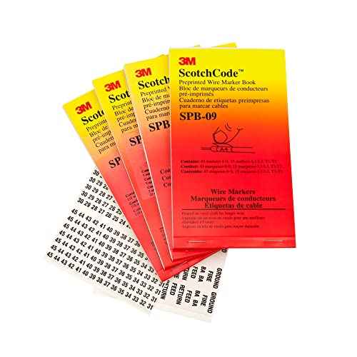 3M Pre-Printed Wire Marker Book SPB-09, black print on a white background highlights the characters, 1 Book