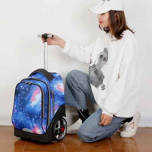 Rolling Laptop Bag for 14 Inch Laptop, Waterproof with Wheels for Business,and Travel Commuter, 19 Inch Laptop Bag with Wheel,Roller Travel Bag-Blue