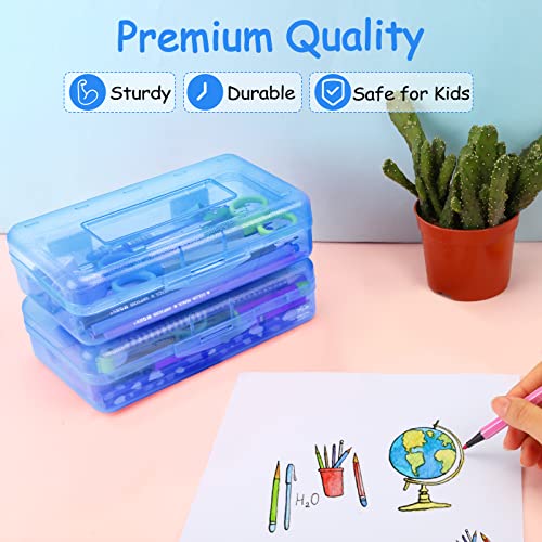 Sooez Navy Blue Pencil Case for Kids & Students, Large Storage Box